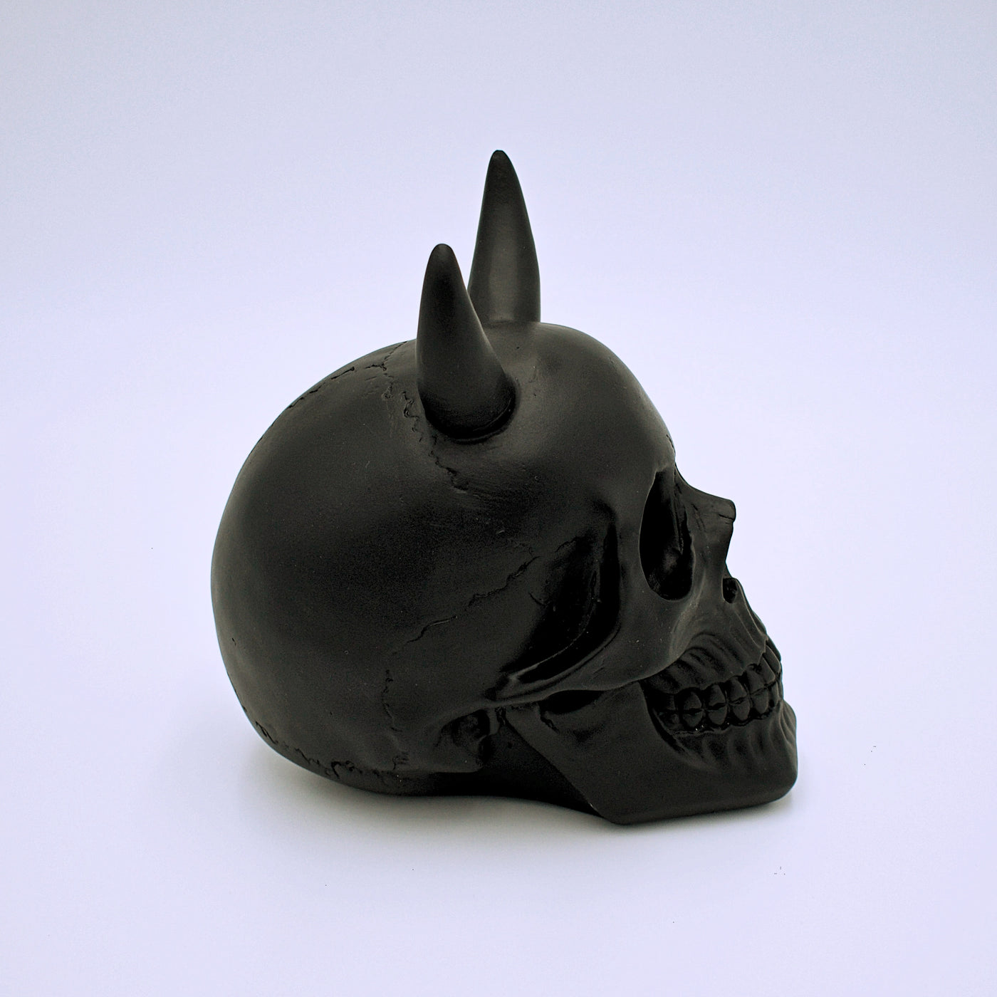 Black Horned Skull Sculpture - The Cranio Collections