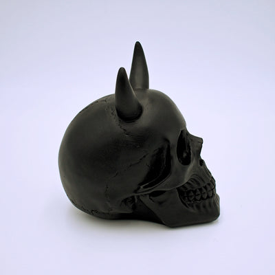 Black Horned Skull Sculpture - The Cranio Collections