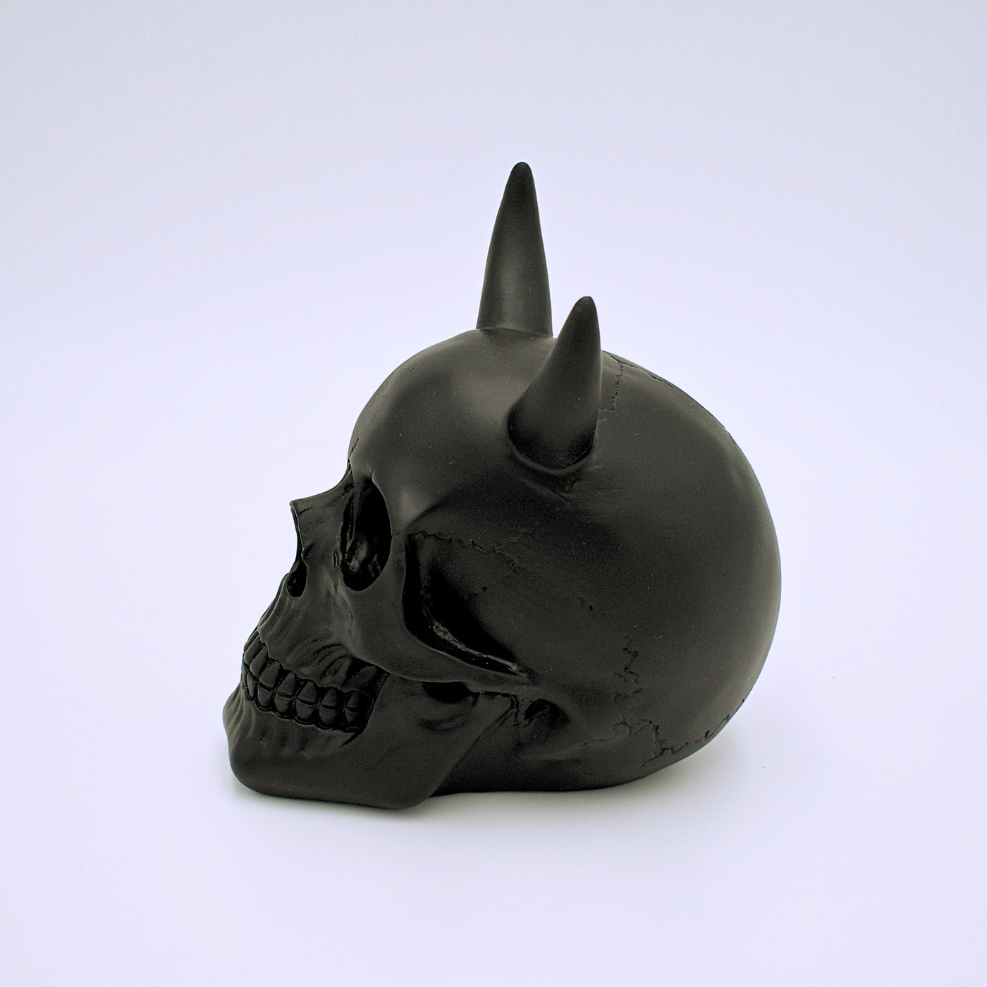 Black Horned Skull Sculpture - The Cranio Collections