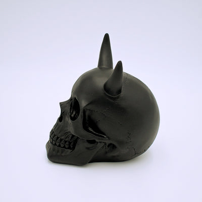 Black Horned Skull Sculpture - The Cranio Collections