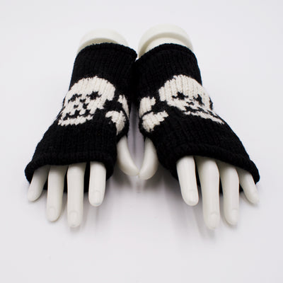 Fingerless Skull Wool Gloves