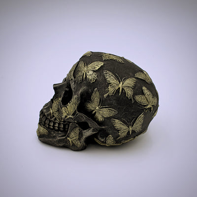 Butterflies Design Skull Sculpture - The Cranio Collections