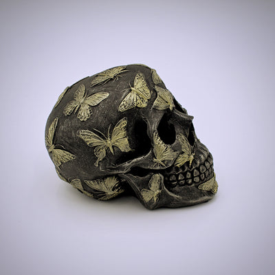 Butterflies Design Skull Sculpture - The Cranio Collections