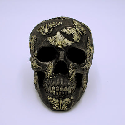 Butterflies Design Skull Sculpture - The Cranio Collections