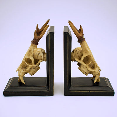 Barking Deer Skull Bookends Set of 2 - The Cranio Collections