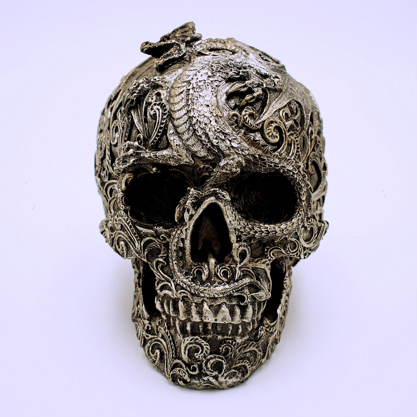Dragon Scroll Skull Sculpture - The Cranio Collections