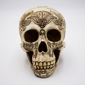 Egyptian Symbols Skull Sculpture - The Cranio Collections