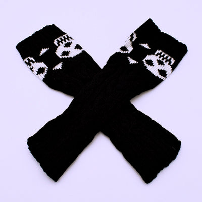 Knitted Skull Fingerless Gloves - The Cranio Collections