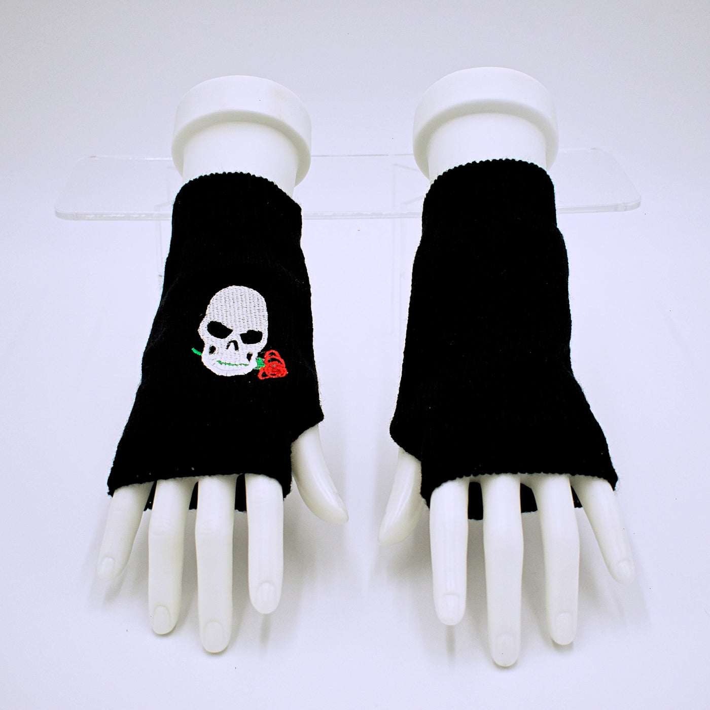Fingerless Skull and Rose Gloves - The Cranio Collections