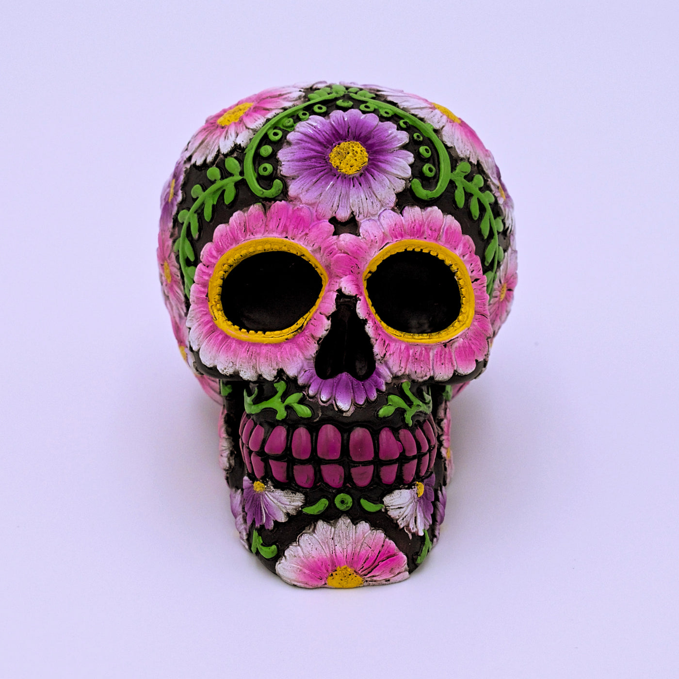 Flower Petals Sugar Skull Sculpture - The Cranio Collections