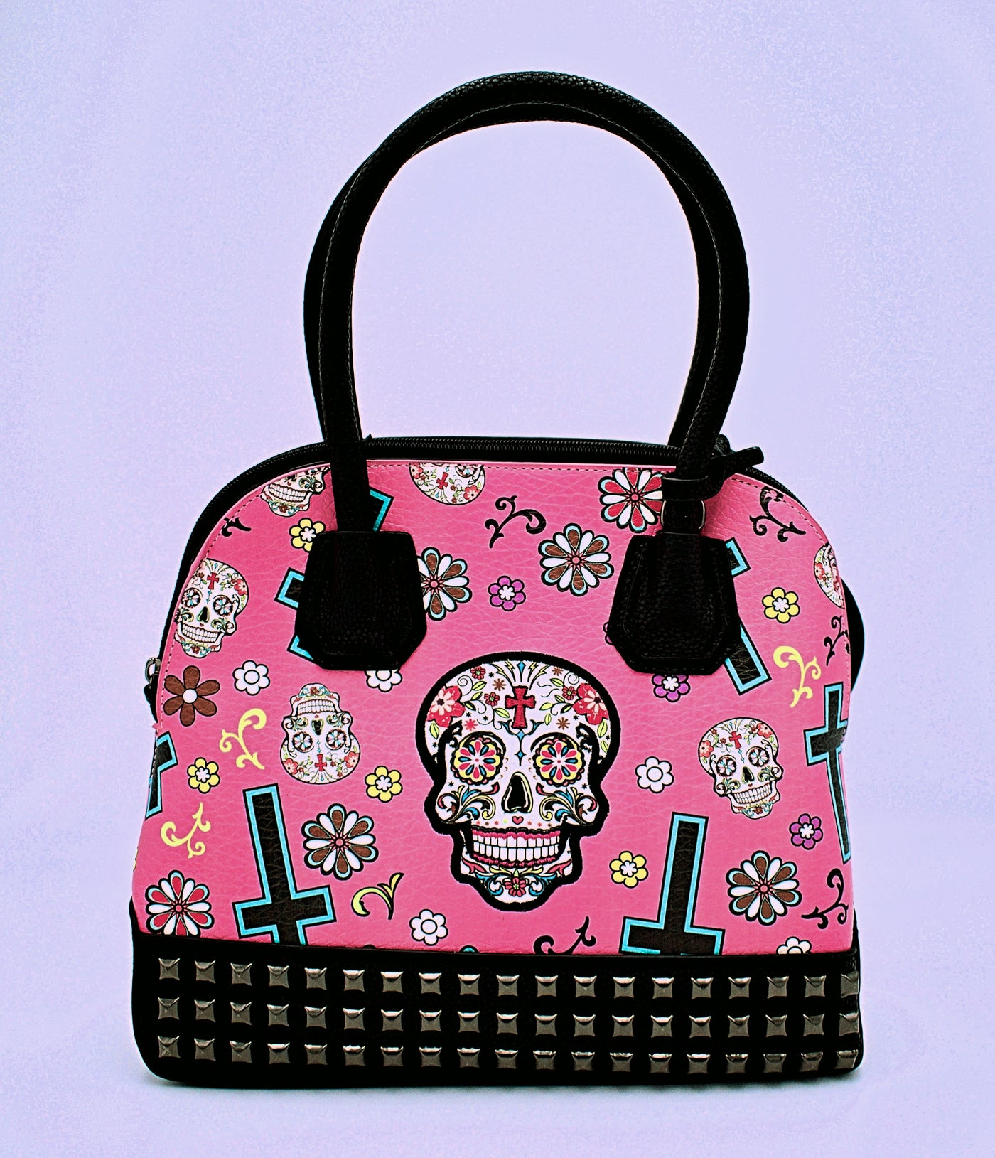 Skull and Cross Print Purse with Coin Wallet - The Cranio Collections