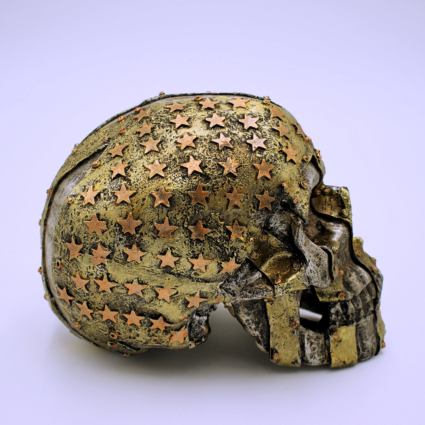 Metallic American Flag Skull Sculpture - The Cranio Collections