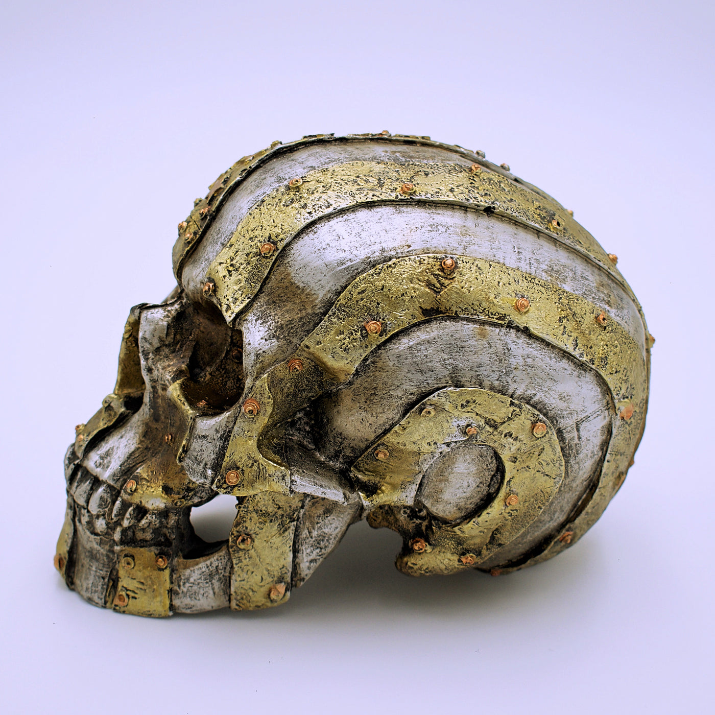 Metallic American Flag Skull Sculpture - The Cranio Collections