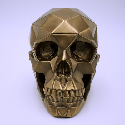 Bronze Style Polygon Skull Sculpture - The Cranio Collections