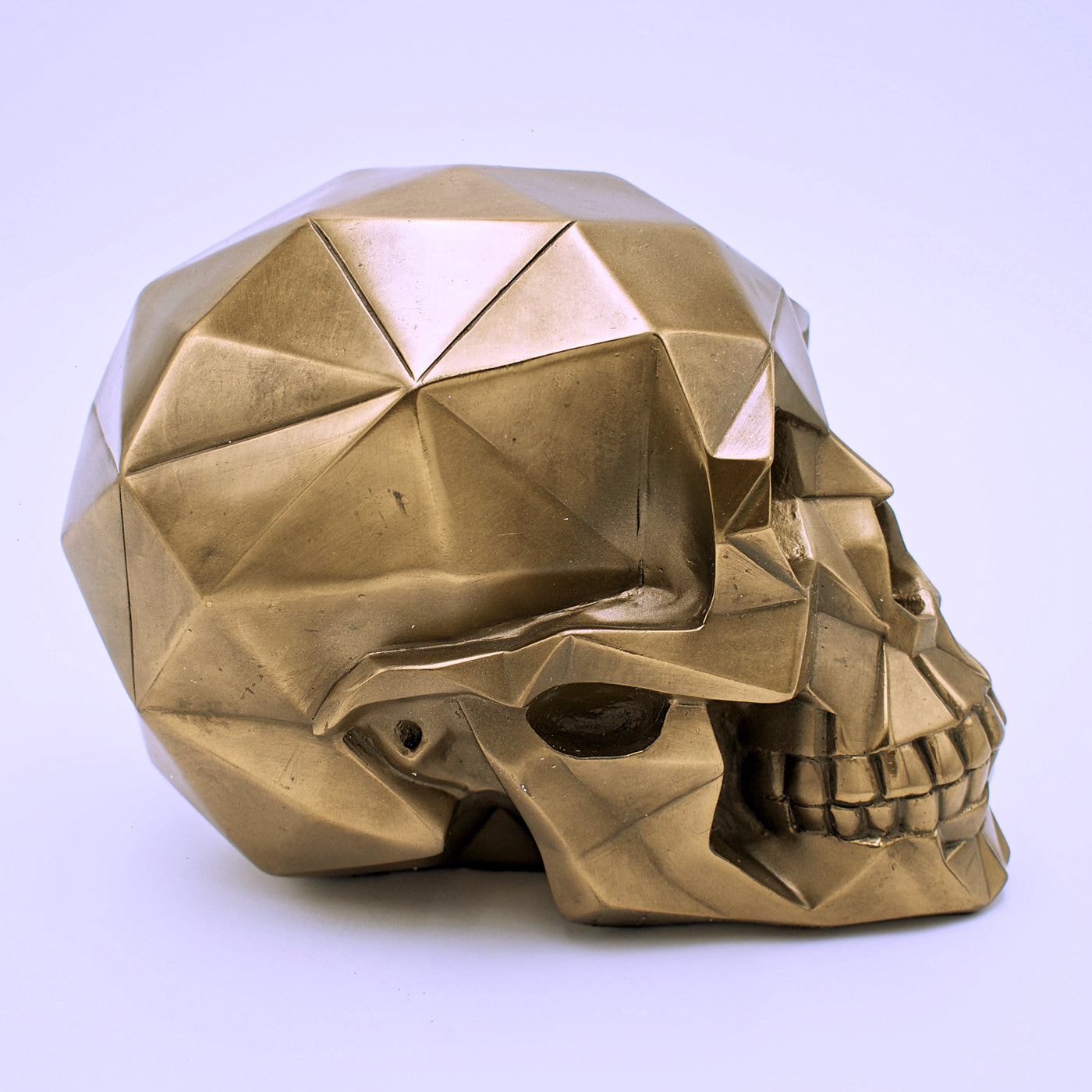 Bronze Style Polygon Skull Sculpture - The Cranio Collections