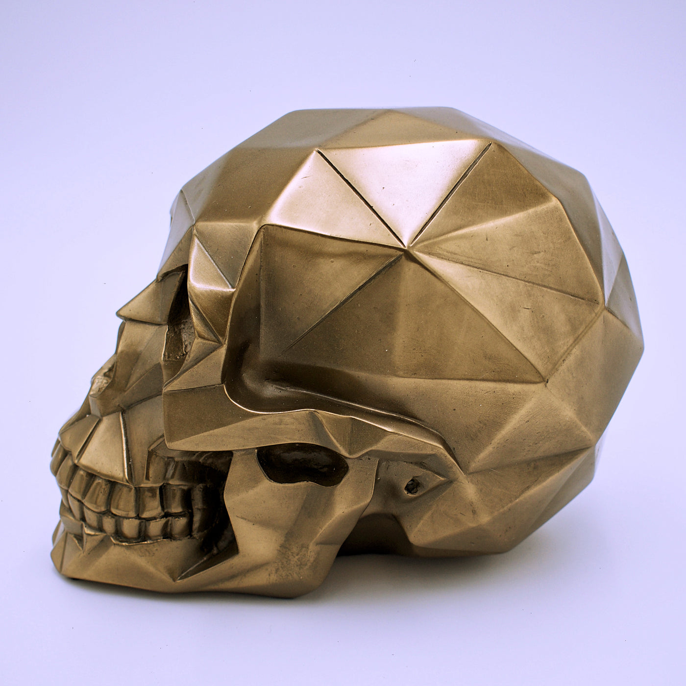 Bronze Style Polygon Skull Sculpture - The Cranio Collections