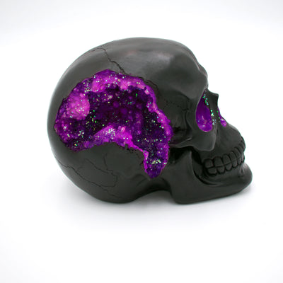 Faux Purple Geode Skull Sculpture - The Cranio Collections