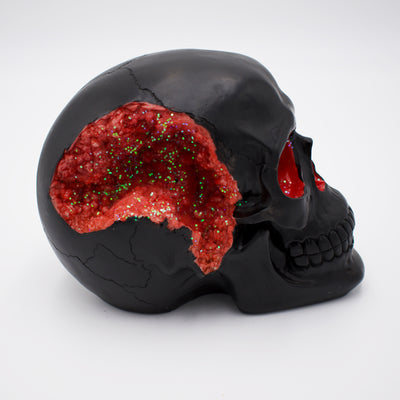 Faux Red Geode Skull Sculpture - The Cranio Collections