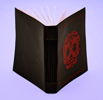 Red and Black Leather Journal - The Cranio Collections