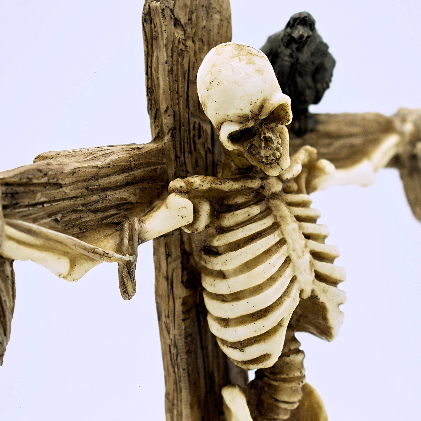 Skeleton and Raven Cross Candle Holder - The Cranio Collections