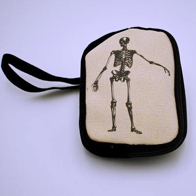 Skeleton Design Canvas Wristlet Wallet - The Cranio Collections