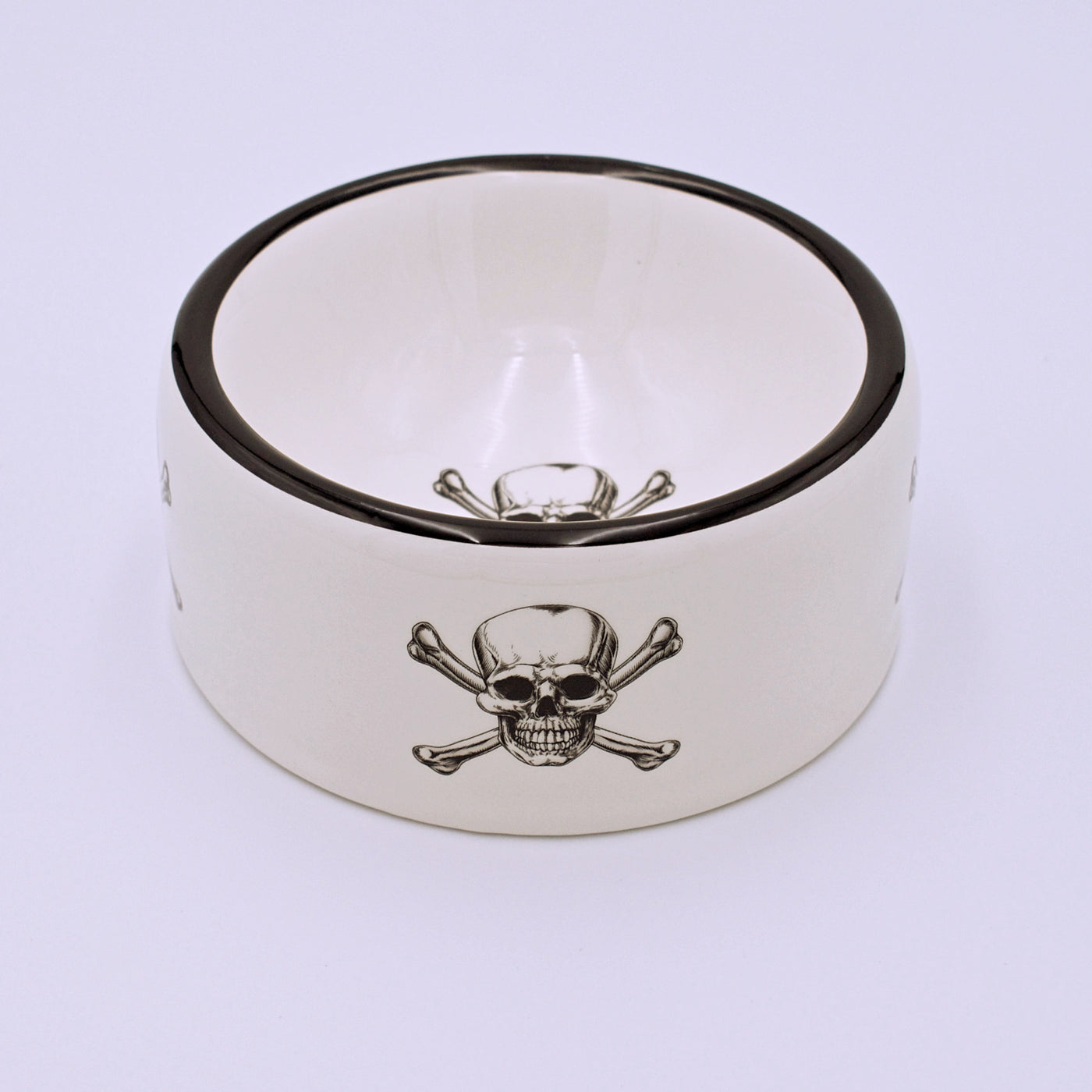 Skull and Crossbones Ceramic Small Pet Bowl - The Cranio Collections