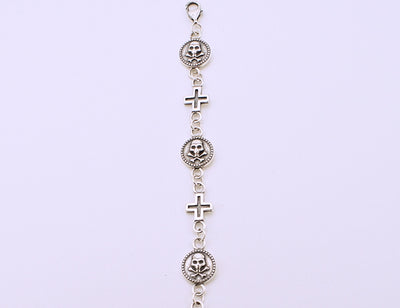 Sterling Silver Skull and Crosses Charm Bracelet - The Cranio Collections