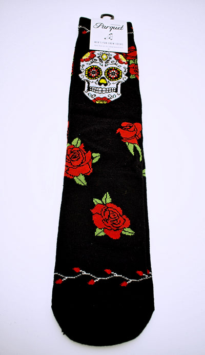 Day of the Dead Sugar Skull and Roses Socks - The Cranio Collections