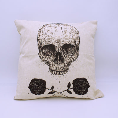 Skull and Roses Throw Pillow Cover with Insert - The Cranio Collections