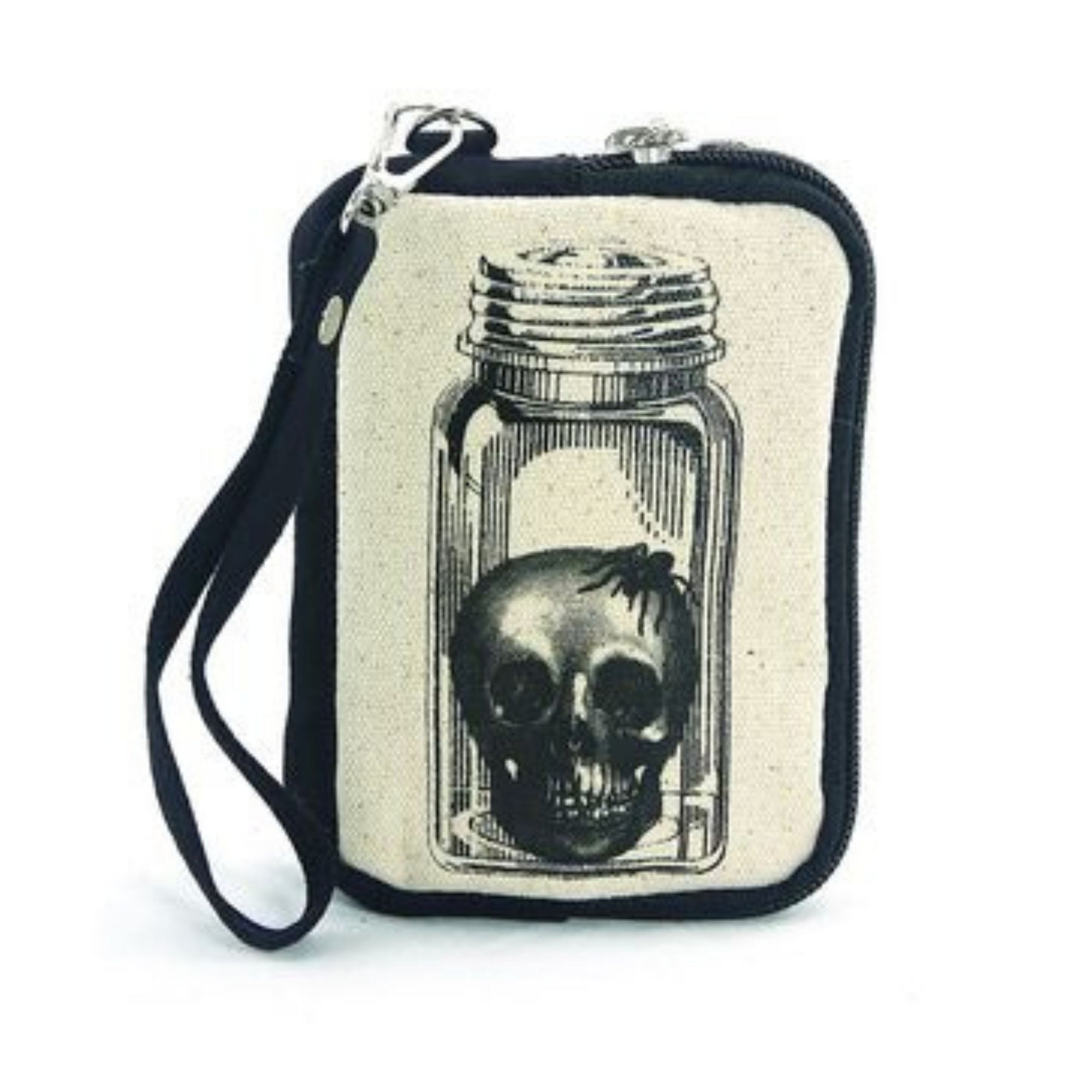 Skull and Spider In Jar Design Wristlet Wallet - The Cranio Collections