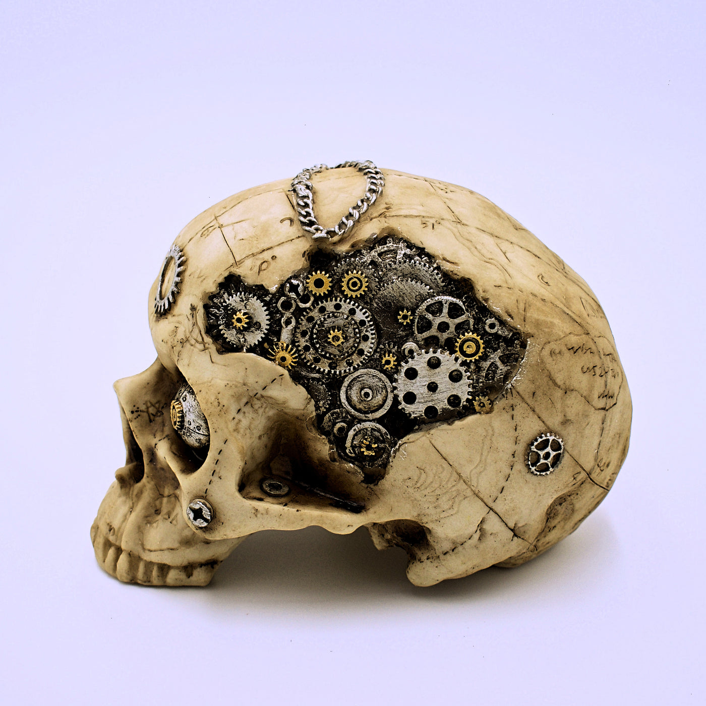 Steampunk Gears Skull Sculpture - The Cranio Collections