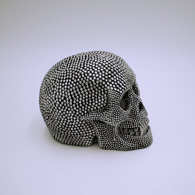 Studded Silver Skull Sculpture - The Cranio Collections