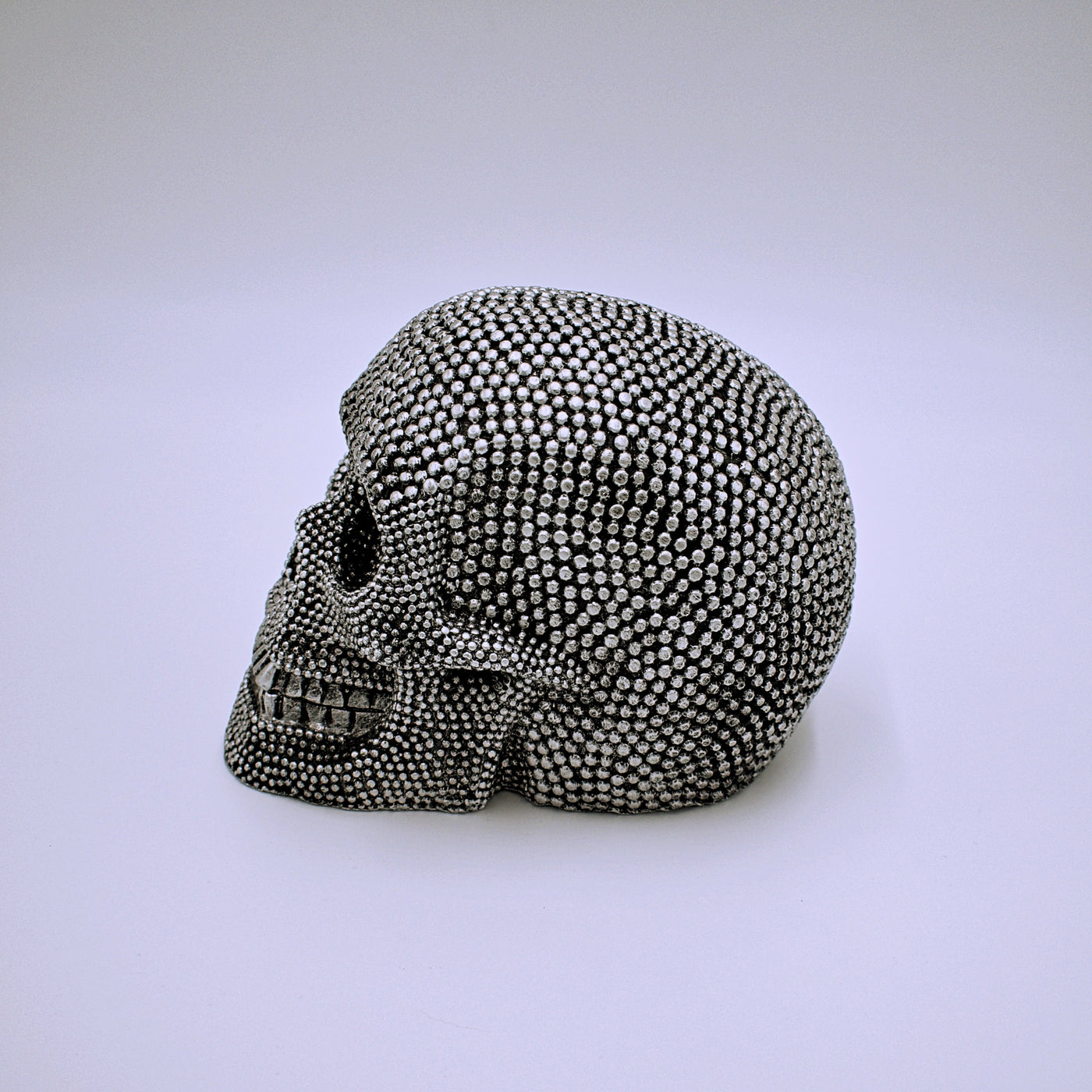 Studded Silver Skull Sculpture - The Cranio Collections