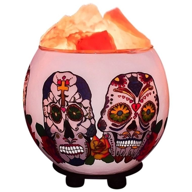 sugar skull himalayan salt lamp