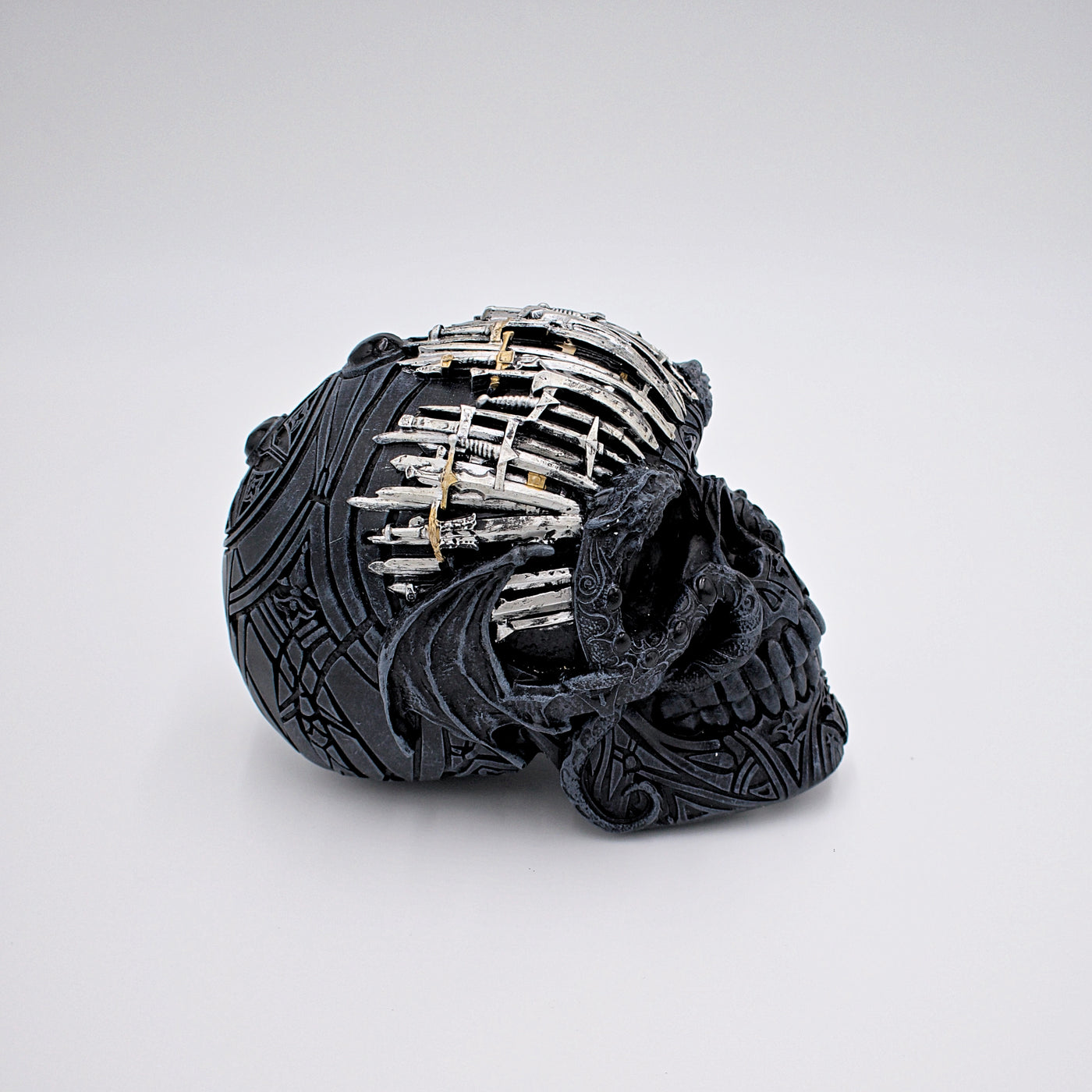 Swords and Dragons Skull Sculpture - The Cranio Collections