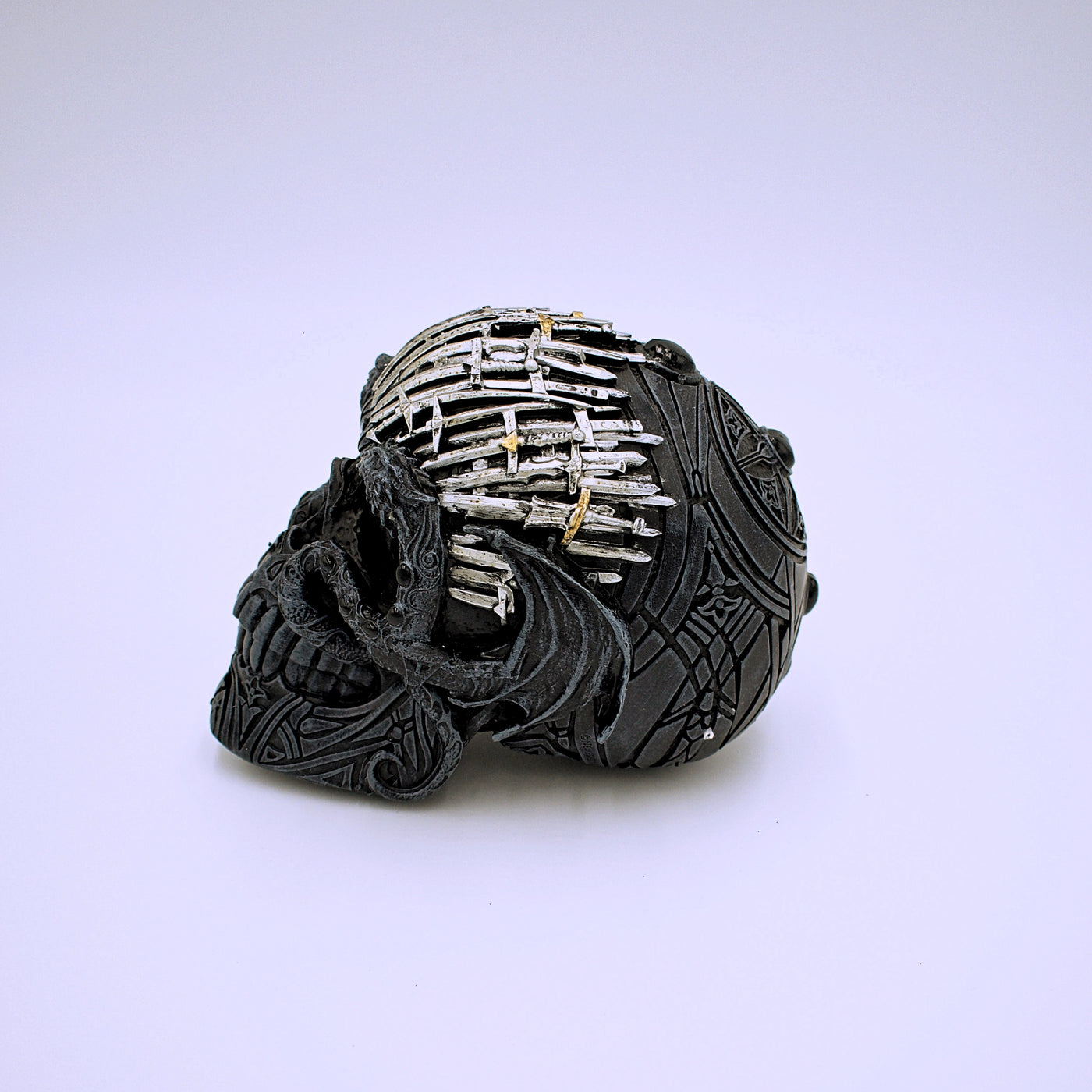Swords and Dragons Skull Sculpture - The Cranio Collections