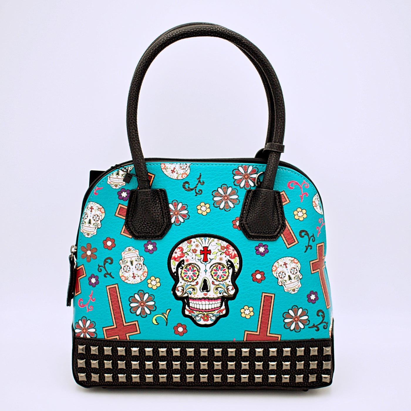 Skull and Cross Print Purse with Coin Wallet - The Cranio Collections