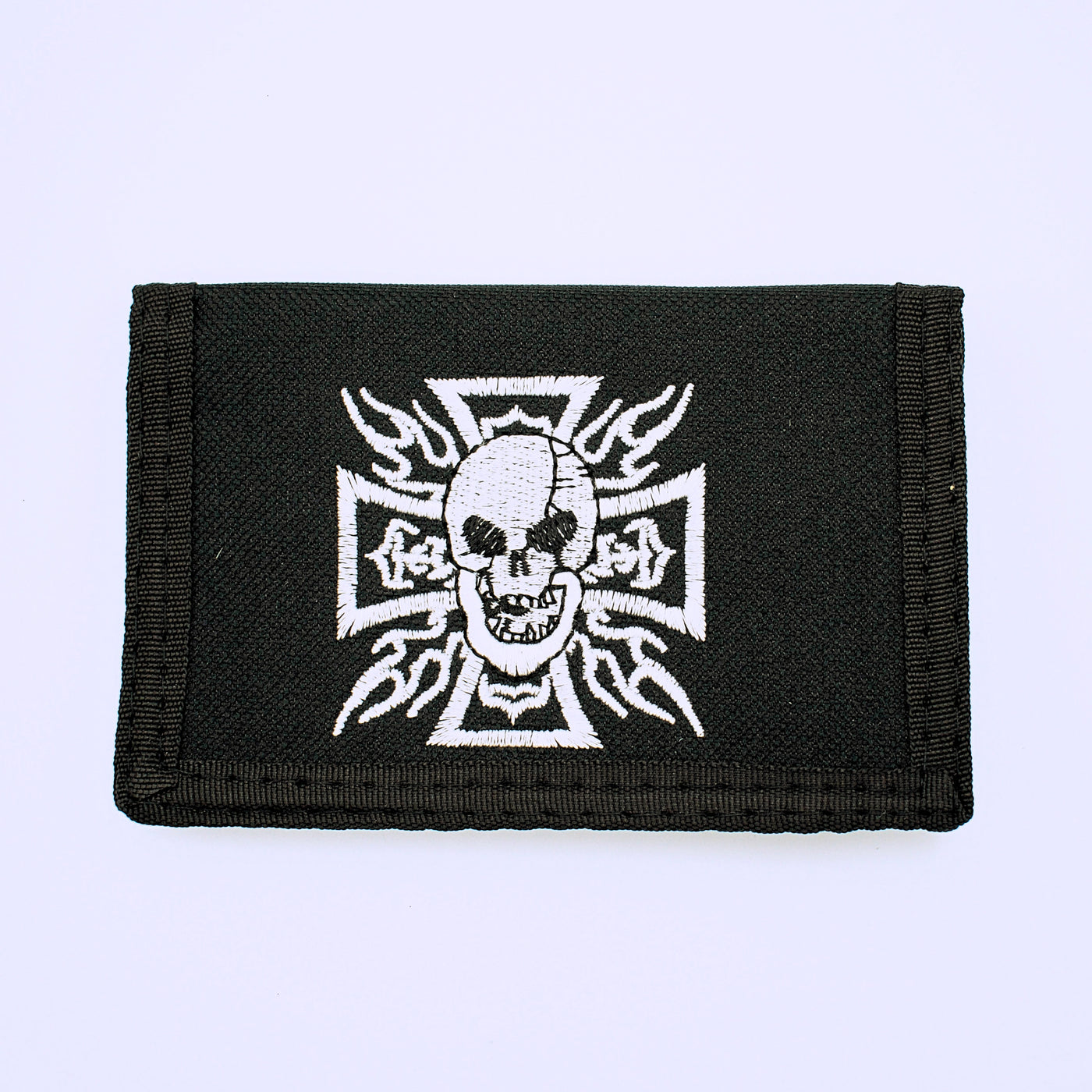 Skull and Cross Tri-Fold Velcro Wallet - The Cranio Collections