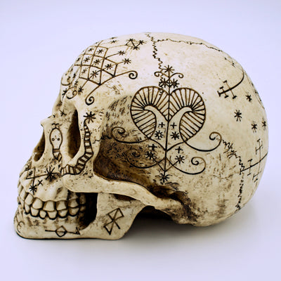 Voodoo Symbol Skull Sculpture - The Cranio Collections