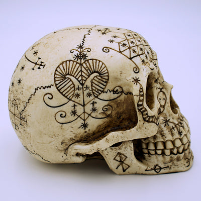 Voodoo Symbol Skull Sculpture - The Cranio Collections