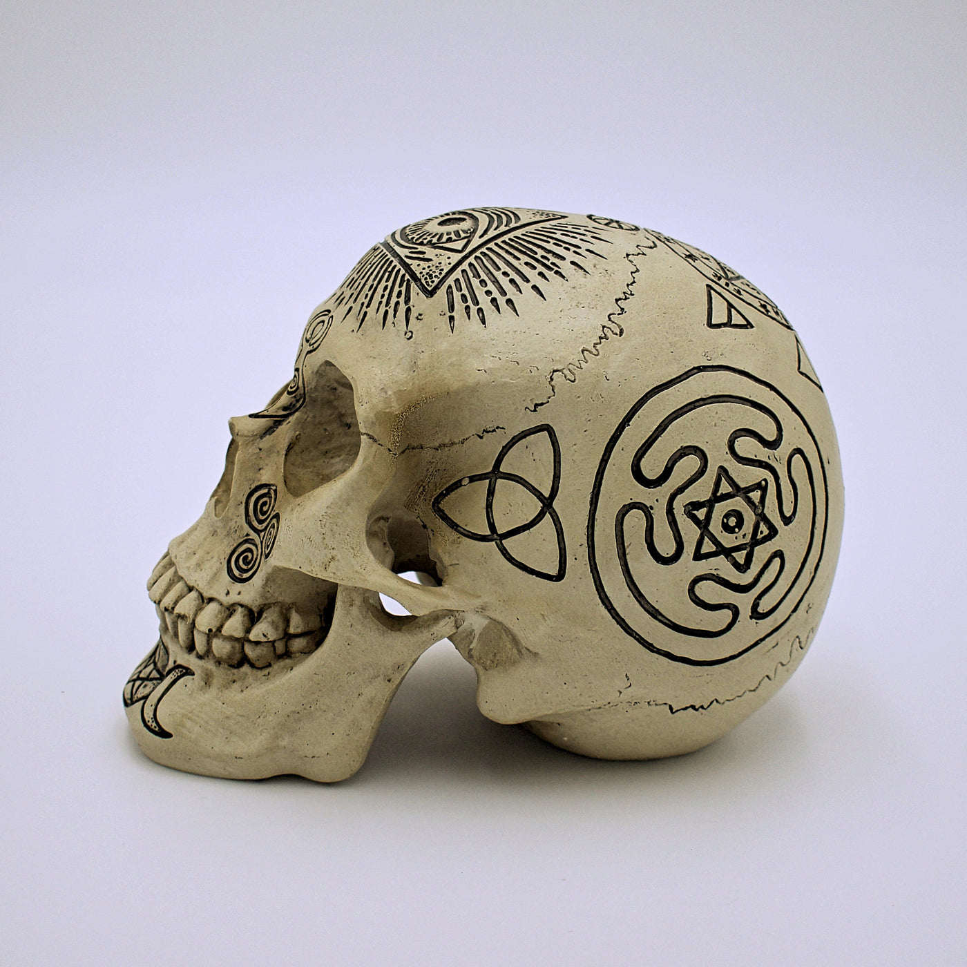Witchcraft Symbols Skull Sculpture - The Cranio Collections