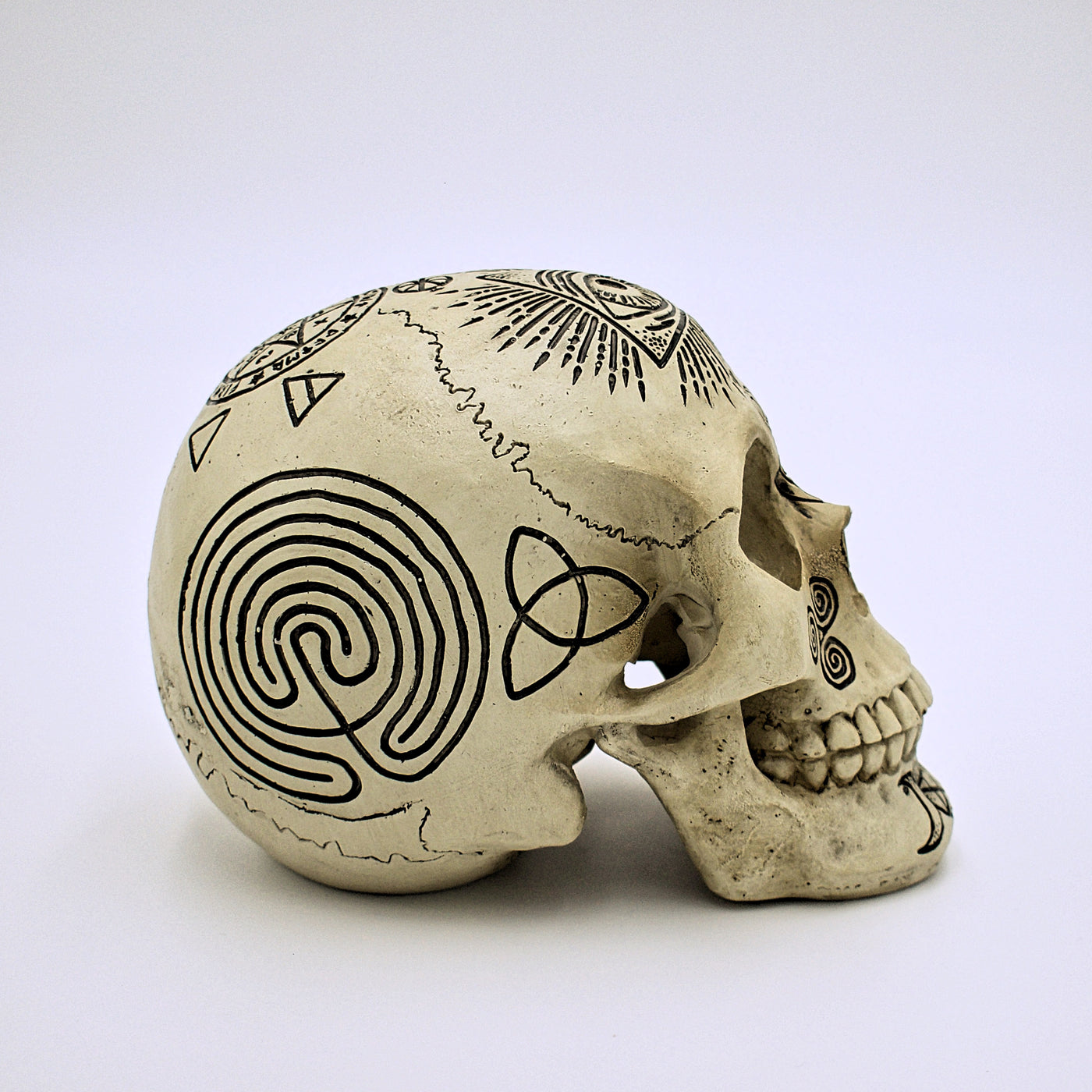 Witchcraft Symbols Skull Sculpture - The Cranio Collections