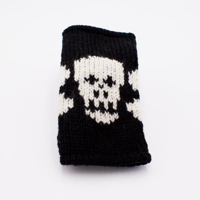 Yak & Yeti Fleece Lined Wool Skull Fingerless Gloves